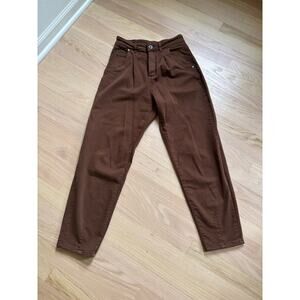 High Rise Brown Denim Pants Small